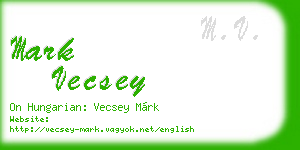 mark vecsey business card